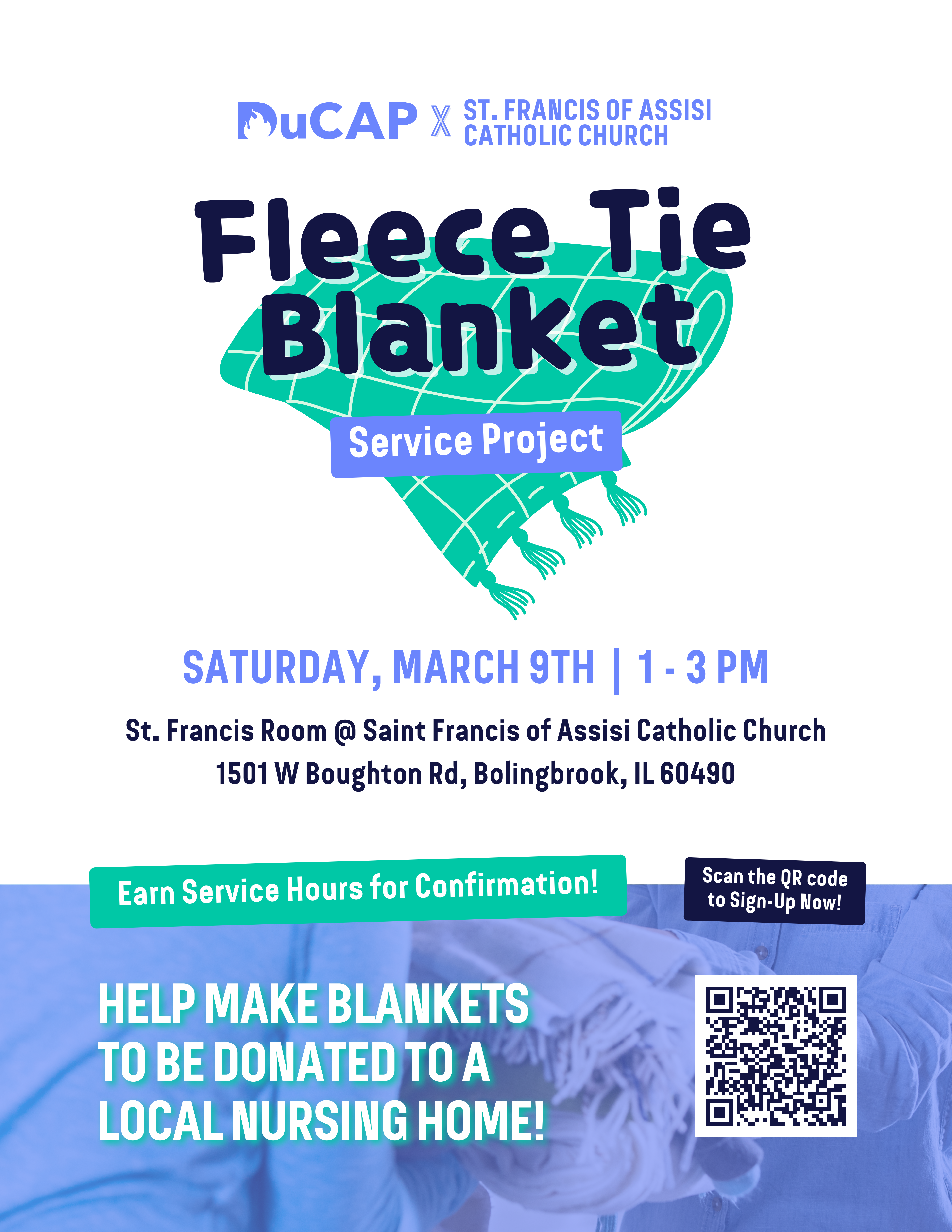 Flyer - Fleece Tie Blanket Project (Bolingbrook)